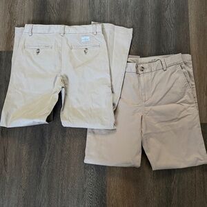 Vineyard Vines Size 16 Tan Khaki Pants Lot of 2 Chino Uniform Boys Adjustable